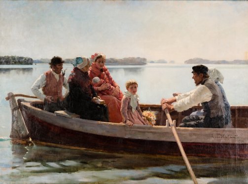 Albert Edelflet, Le Baptême, 1880, huile sur panneau