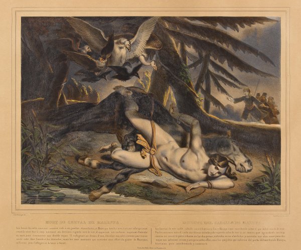 Louis Boulanger (1806-1867), Mort du cheval de Mazeppa, 1839, Maison de Victor Hugo, Paris.