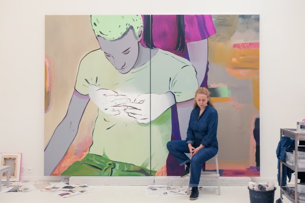 Françoise Pétrovitch dans son atelier à Verneuil. Photo Hervé Plumet © Adagp, Paris, 2023